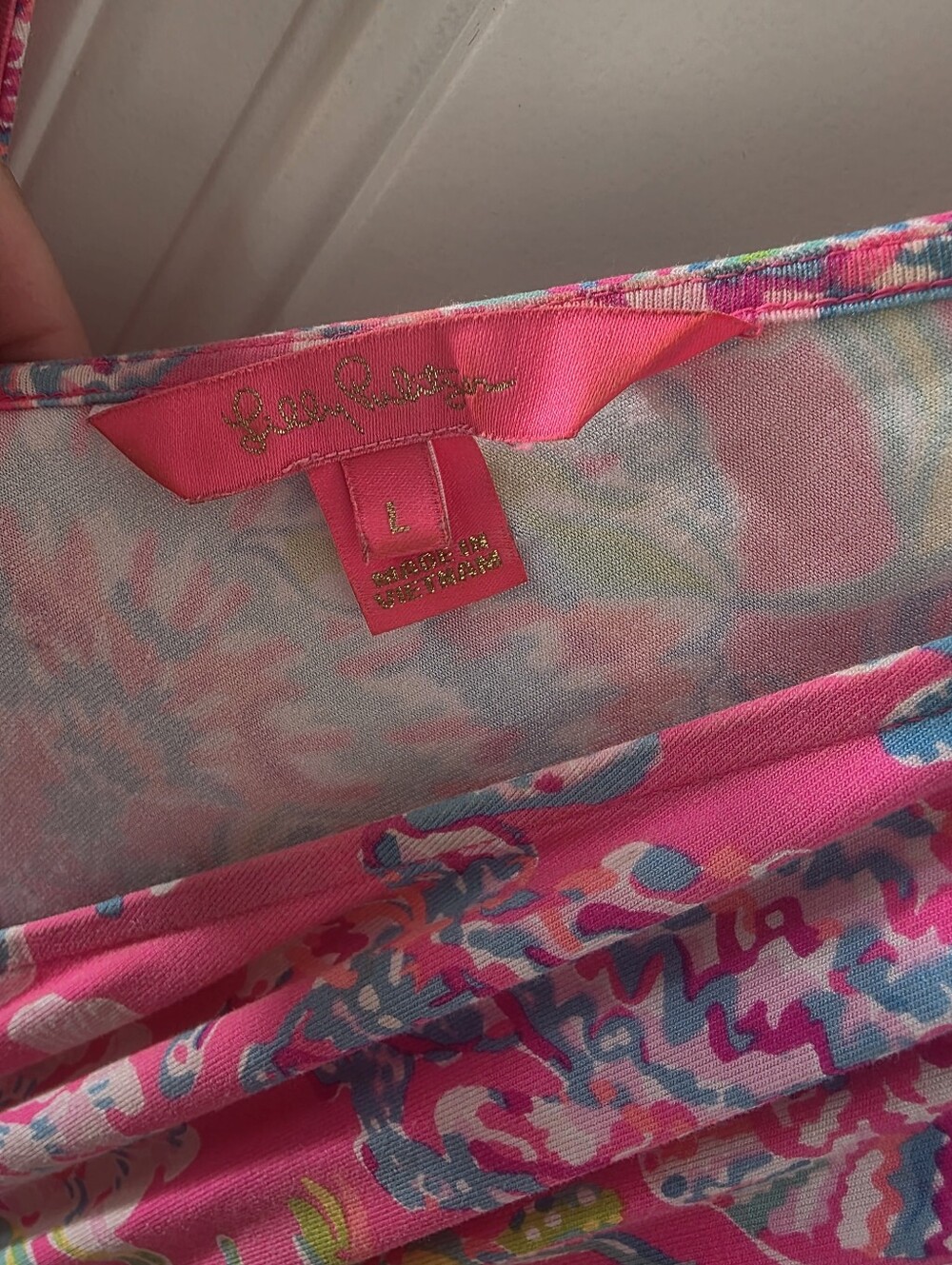 Lilly Pulitzer Pink Parigi Romper , Large - Picture 4 of 4
